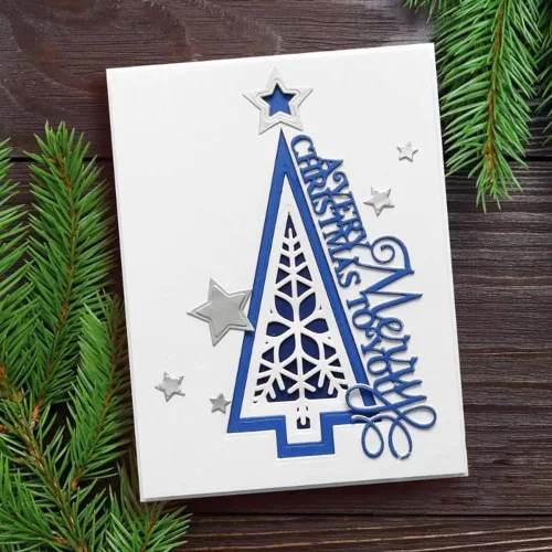 Miniatura 10 de Lapoo Troquel de corte de metal de Navidad para álbumes de recortes, fondos 3D, troqueles de corte de marco, decoración de álbum de bricolaje