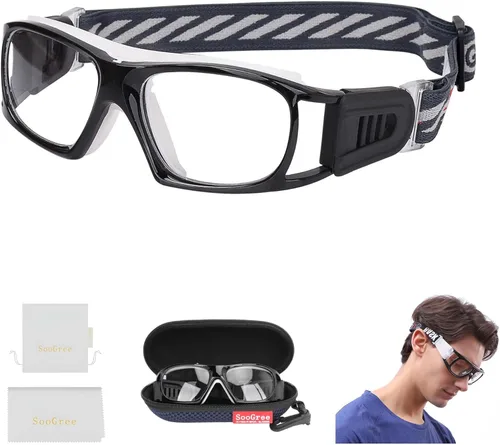 Miniatura 22 de SooGree Sports Glasses - Racquetball Goggles Basketball Football Eye Protective G8033 Marco Negro Almohadilla Gris