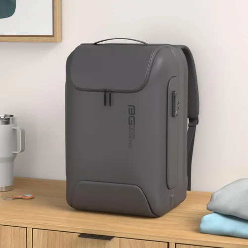 Miniatura 2 de BANGE Mochila antirrobo con puerto de carga USB, mochila de negocios ligera para hombres y mujeres.., Negro, Computadora portátil