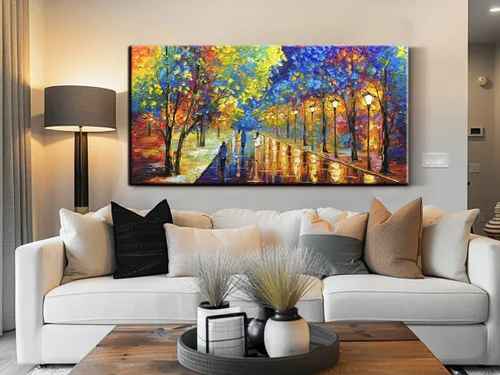 Miniatura 3 de Tyed Art - Pinturas al óleo de 24 x 48 pulgadas sobre lienzo, arte 100% pintado a mano, obra de arte contemporánea, obra de arte abstracta, arte