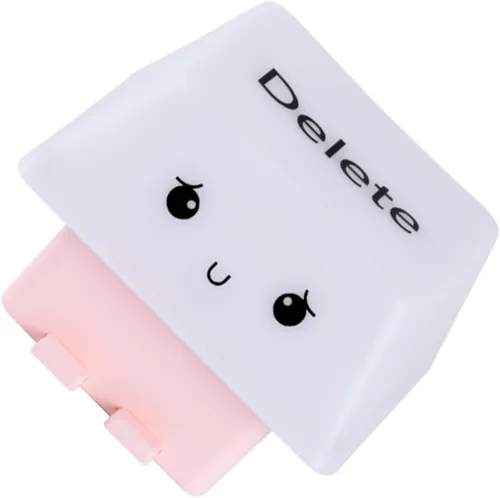 Creative Deletes Keycap Lamp USB Rechargeable Moods Light with Adjustable Brightness Phone Holder for Bedroom Dorm Pink