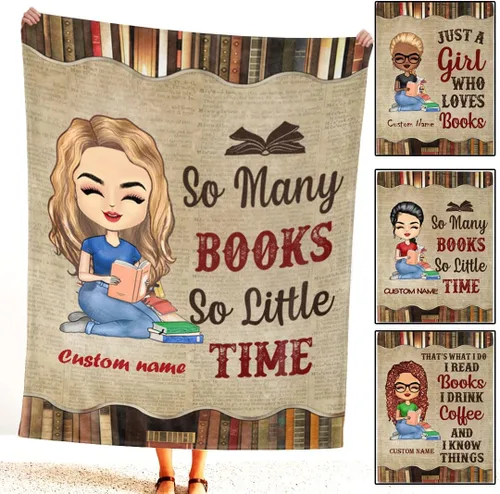 Miniatura 11 de Manta de Lectura Personalizada y Manta para Tirar para Amantes de los Libros, Regalos para Hijas, Manta Acogedora para Todas las Estaciones