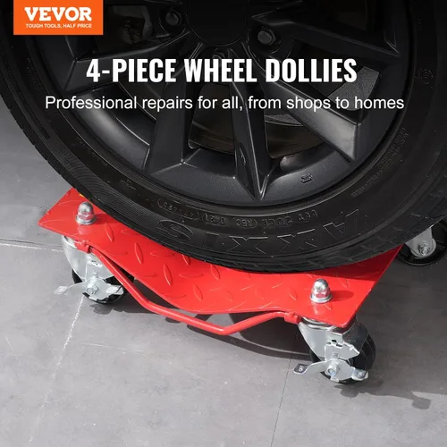 Miniatura 2 de VEVOR Plataforma con Ruedas, Capacidad de 8000 libras Movedor de Autos de Acero Resistente, Juego de Plataformas con Ruedas para Neumáticos de Auto