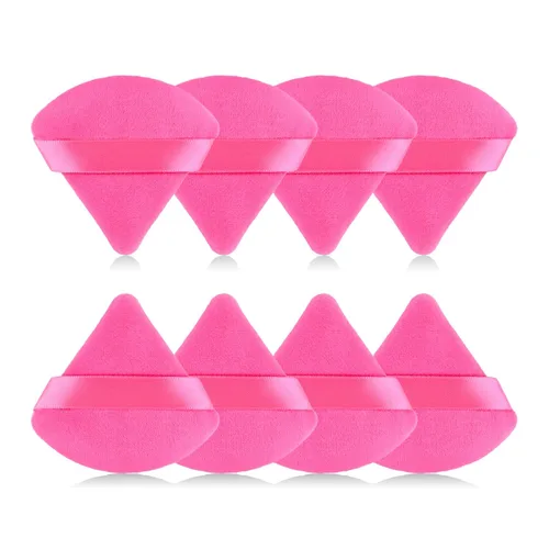 Miniatura 14 de 8 piezas Esponja para polvo de cara en forma de triángulo, suave y aterciopelada, para polvo suelto, polvo corporal, esponja de maquillaje