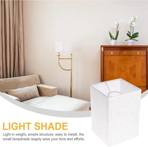 Miniatura 7 de Baluue Pantalla rectangular de lino de 7.87 x 5.51 x 5.51 pulgadas, cubierta de lámpara de mesa para lámparas de piso y escritorio, protección