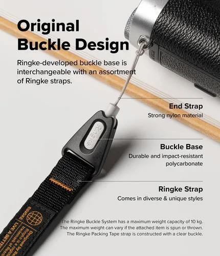 Miniatura 7 de Ringke Cordón de teléfono para iPhone 17 Pro Max y la mayoría de los teléfonos inteligentes [hebilla de un toque], correa de hombro ajustable, Negro