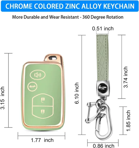 Miniatura 3 de QBUC Funda para llavero de Toyota con llavero, protección de funda para llave de automóvil para Toyota compatible con Camry Avalon Corolla
