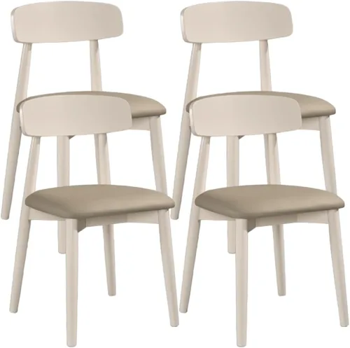 Miniatura 37 de YVYKFZD Solid Wood Dining Chairs, Armless Dining Room Chair Set, Leather Upholstered Kitchen Chairs, Comfy Side Chair with Curved Back, for