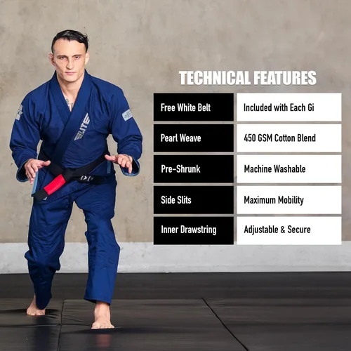 Miniatura 5 de Elite Sports - Kimono para hombres, gi, aprobado por la IBJJF, tela pre-encogida con cinturón para Jiu Jitsu brasileño (ver guía de tallas)