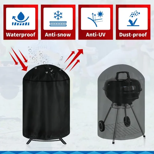 Miniatura 5 de iCOVER – Funda redonda para parrilla, cubierta de 29" de diámetro x 38" de alto para parrilla de carbón, cubierta impermeable para parrilla