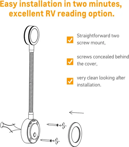 Miniatura 7 de acegoo Luz de Lectura LED de 12 V, lámpara de lectura de cabecera de barco RV, luz de cama de cuello flexible de 12 voltios para cámper van