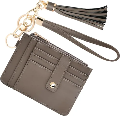 Miniatura 40 de KNGITRYI Billeteras pequeñas de pulsera para mujer RFID para tarjetas de crédito, cartera con llavero, cartera para tarjetas de crédito