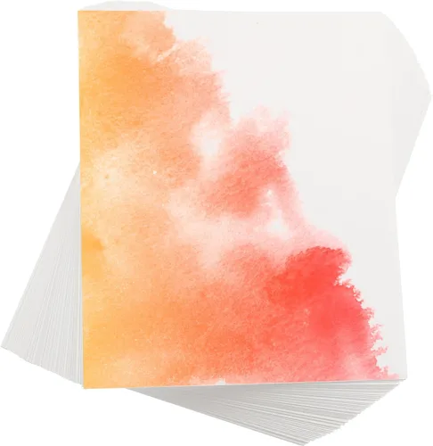 PATIKIL 50 piezas de papel de acuarela de algodón puro de 140 libras/300 GSM, papel de pintura para colorear al agua, pintura de arte, acuarela,