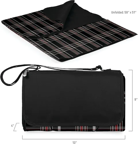 Miniatura 6 de PICNIC TIME Manta de picnic al aire libre, 59 x 51 pulgadas, manta plegable de playa y campamento con forro polar suave, parte inferior resistente