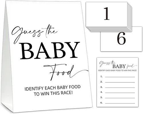 Miniatura 10 de ZIIUFRN Juegos de baby shower (5 x 7 pulgadas), 30 juegos modernos de tarjetas de juego para bebé en blanco y negro Adivina quién mamá o papá