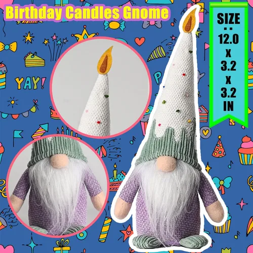 Miniatura 6 de unanscre Decoración de gnomos de cumpleaños de elfo de peluche, 4 muñecas suecas Tomte hechas a mano, lindos gnomos escandinavos para decoración
