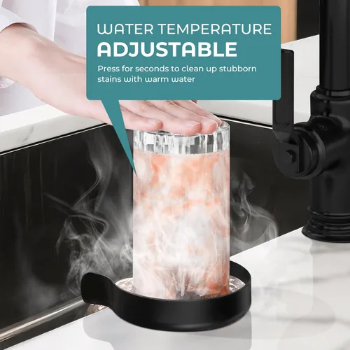 Miniatura 2 de Enjuagador de vidrio de agua caliente y fría para fregadero de cocina, lavadora de vasos de alta presión de acero inoxidable, accesorio