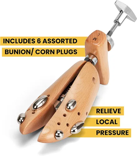 Miniatura 4 de HOUNDSBAY Bulldog - Estirador profesional de madera de 2 vías para hombres y mujeres, ampliador de zapatos y expansor para mujeres