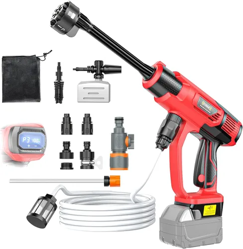 Miniatura 10 de DIYtoolifz Herramienta de limpieza compatible con batería DeWalt de 20 V, 2.2 libras, con manguera de 16.4 pies y boquilla 6 en 1 + accesorio