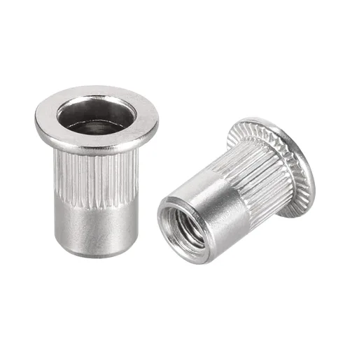 Miniatura 4 de uxcell M5 304 Tuercas de remache de acero inoxidable Inserto de cabeza plana 50 PC