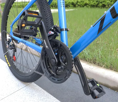 Miniatura 9 de MEGHNA Juego de bielas de bicicleta FC-TY301 42-34-24 dientes para 3x6/7/8 velocidad 6.693 in manivela para engranajes de bicicleta de montaña cono