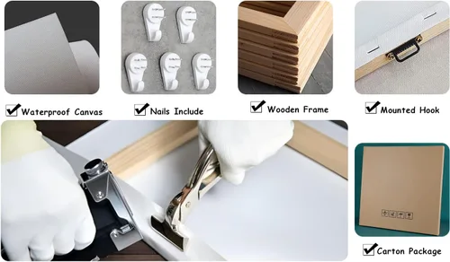 Miniatura 6 de KLVOS Lienzo decorativo para pared con diseño de animales salvajes, imágenes de tigre real de Bengala para pintura de pared, arte contemporáneo