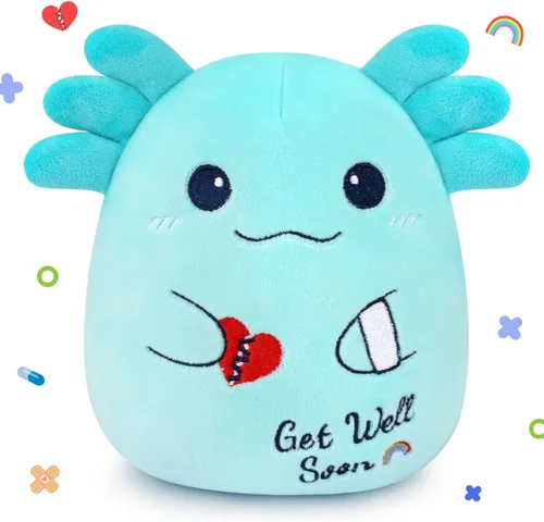 Miniatura 7 de Regalos para mujeres y niños, peluche de gato negro de 8 pulgadas, animales de peluche con texto en inglés "Get Well Soon", peluches de gato kawaii