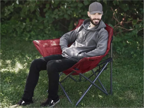 Miniatura 2 de Zenithen Limited - Silla plegable portátil acolchada Guidesman, perfecta para camping, eventos deportivos al aire libre, muebles de patio y Rojo