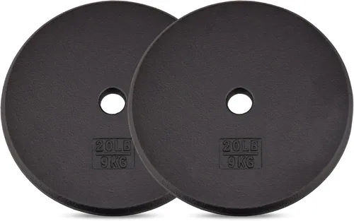 Miniatura 8 de Yes4All Standard Weight Plates, 1-Inch Cast Iron Barbell Weights, Wide Range 5–50 LB, Ideal for Strength Training & Workout Routine, Available in