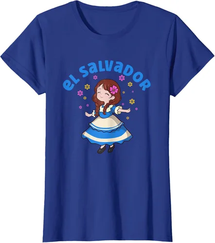 Miniatura 46 de Camiseta de mujer hispana con bandera salvadoreña de El Salvador Orgullosa, Negro
