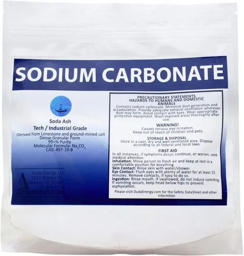Carbonato de sodio puro. Ceniza de sodio densa Na2CO3, para spa químico modificador del pH, limpieza de piletas o lavavajillas, 1