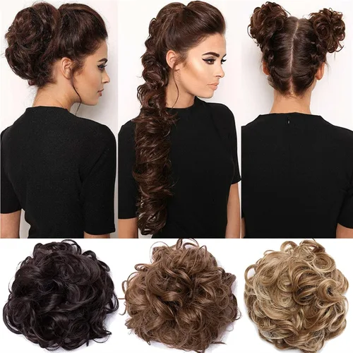 Miniatura 5 de Moño desordenado, pieza de pelo de moño desordenado, pieza de cabello de 31.4 pulgadas de largo, despeinado, esponjoso, extensiones de cola