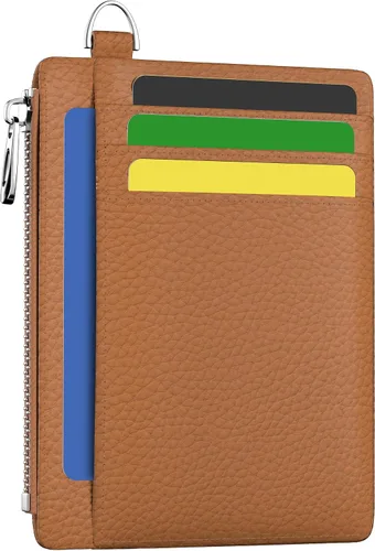 Miniatura 47 de Hancynir Cartera delgada para mujer con soporte para tarjetas de crédito RFID, pequeña mini funda para tarjetas con bolsillo frontal de PU, cartera
