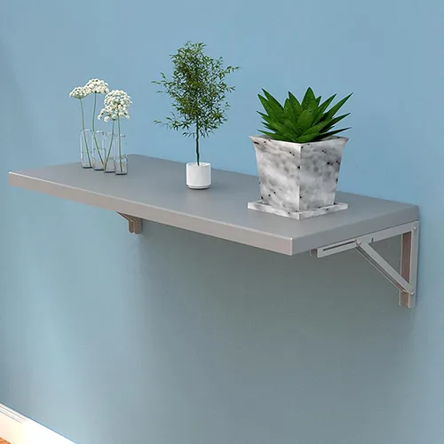 Miniatura 7 de Mesa de acero inoxidable para colgar en la pared, mesa de trabajo para computadora portátil que ahorra espacio, mesa colgante plegable para estudio