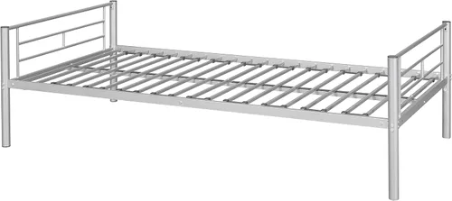 Miniatura 4 de EMKK Litera de metal individual sobre cama individual con nido para 3 niños/adultos, litera convertible con 2 escaleras laterales y barandilla