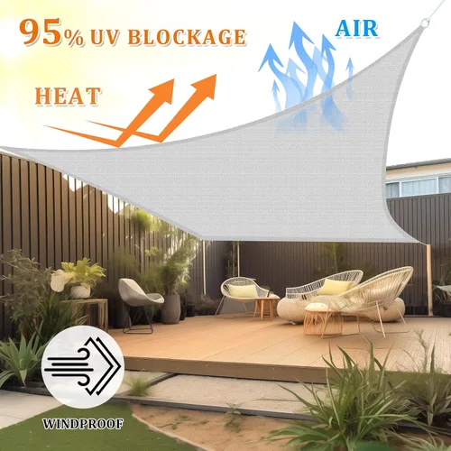 Miniatura 2 de Shade&Beyond Vela de Sombra Solar Rectangular 13'X20' Toldo Permeable Gris Claro para Patio Jardín Patio Terraza Pérgola