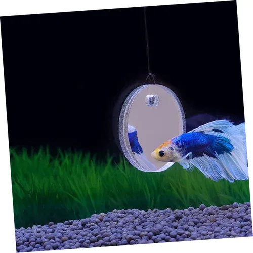 Miniatura 2 de Espejo flotante de pecera Betta con espejo acrílico y cuerda para ejercicio Betta y decoración de acuario pequeño, 1.57 x 1.57 x 0.19 pulgadas