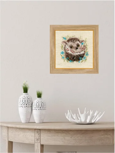 Miniatura 3 de RIOLIS - Little Hedgehog 1753, kits de punto de cruz de animales 5,12" x 5,12, kits de punto de cruz para principiantes y avanzados, kit de punto