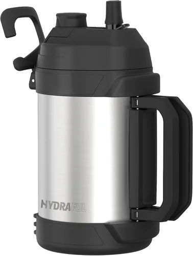 Miniatura 13 de Hydraful - Jarra de galón, botella de agua grande de acero inoxidable con aislamiento al vacío de triple pared de 128 onzas, botella de agua grande