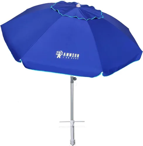 Miniatura 15 de AMMSUN Sombrilla de playa resistente de 7 pies con anclaje de arena y refugio solar inclinable, protección UPF50+, sombrilla y sombrillas para Spray