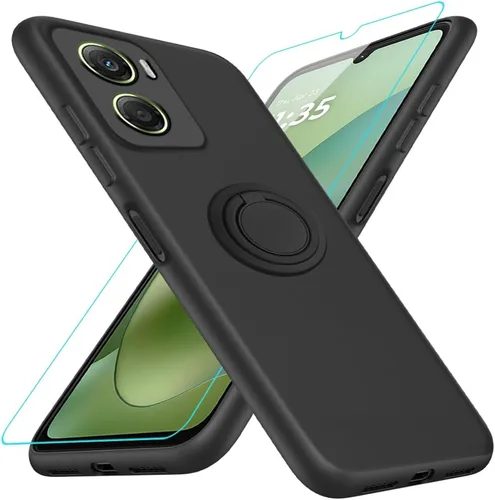 Miniatura 8 de Funda compatible con Blackview Shark 6/Oscal Tiger 8 con protector de pantalla, soporte de anillo giratorio de 360°, TPU a prueba de golpes, funda