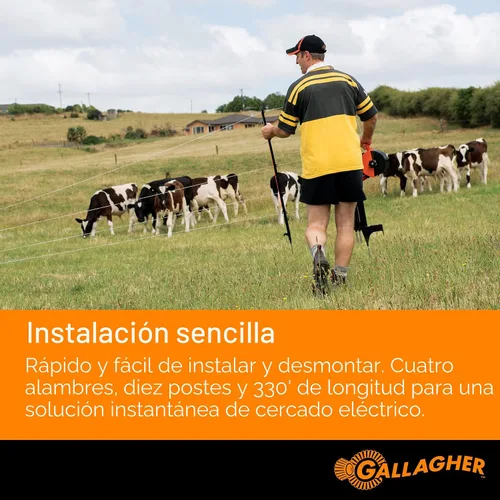 Miniatura 4 de Gallagher Smart Fence 2 Valla eléctrica portátil para contención de ganado Cercado temporal de campo de instalación rápida 328 pies de cercado