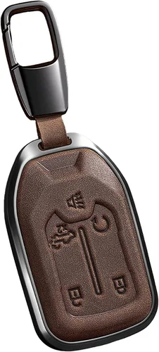Miniatura 9 de PEICHI Funda para llavero de cuero para automóvil para 2019-2023 Silverado Suburban Tahoe Acadia Terrain Yukon Key Sierra 1500 2500HD 3500HD