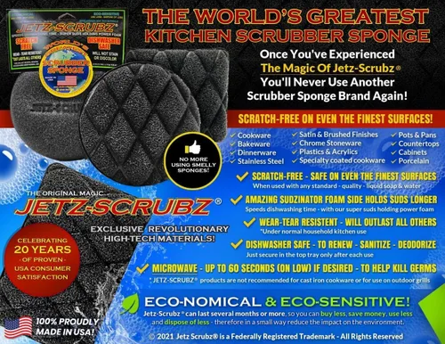 Miniatura 4 de Jetz-Scrubz Original Magic Scrubz Scrubber Esponja rectangular (paquete de 6)