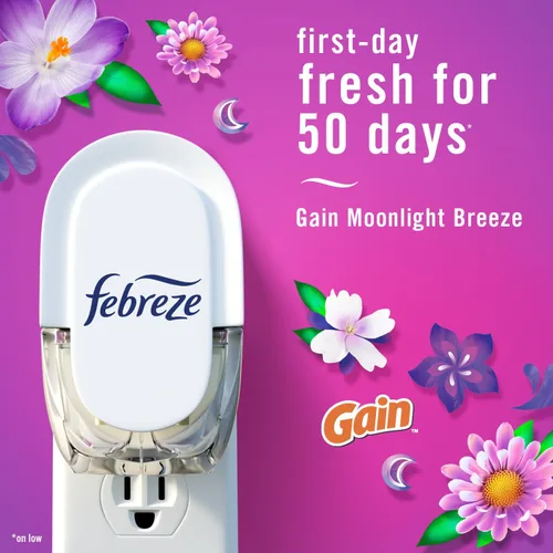 Miniatura 8 de Febreze Ambientador enchufable, repuesto de aceite perfumado que combate el olor, para el hogar, el baño y la cocina, de larga duración, gana brisa