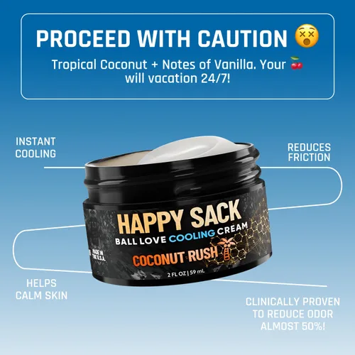Miniatura 2 de Derm Dude Happy Sack Ball - Desodorante y crema cómoda para hombres, defensa del sudor antirozaduras, control de olores, desodorante e higiene sin