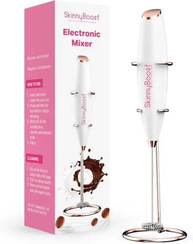 Potente espumador de leche de mano - Mezclador de mano eléctrico fácil de agarrar - Mini mezclador de diseño Twister para bebidas en polvo -