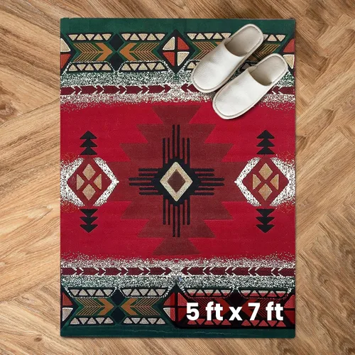Miniatura 103 de YHSF South West - alfombra estilo nativo americano del suroeste C318 - fácil de limpiar, gruesa, suave, duradera, alfombra inspirada en tribus