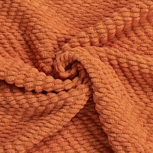 Miniatura 8 de Manta de tweed con borlas de flecos para sofá, decoración del hogar, cama, sofá, silla, 50 x 60 pulgadas, naranja óxido