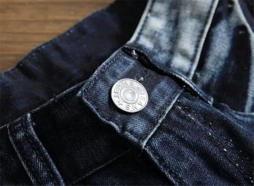 Miniatura 7 de AITITIA Jeans de corte recto lavado con cremallera para hombre